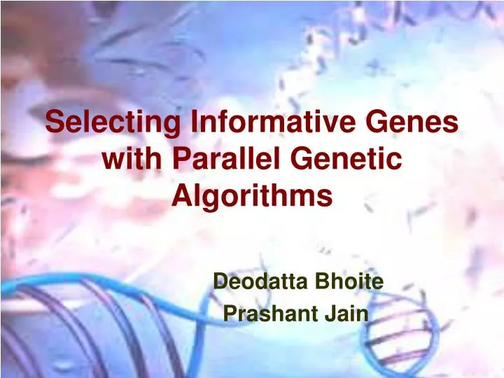 selecting informative genes with parallel genetic algorithms