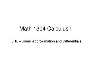 Math 1304 Calculus I