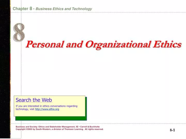 personal and organizational ethics