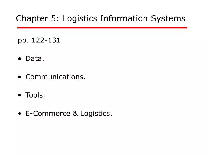 chapter 5 logistics information systems