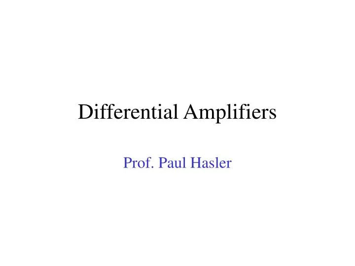 differential amplifiers