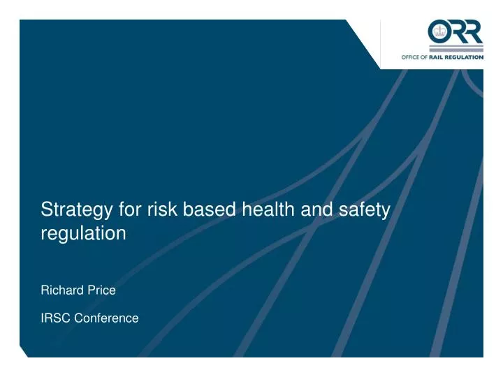 strategy for risk based health and safety regulation