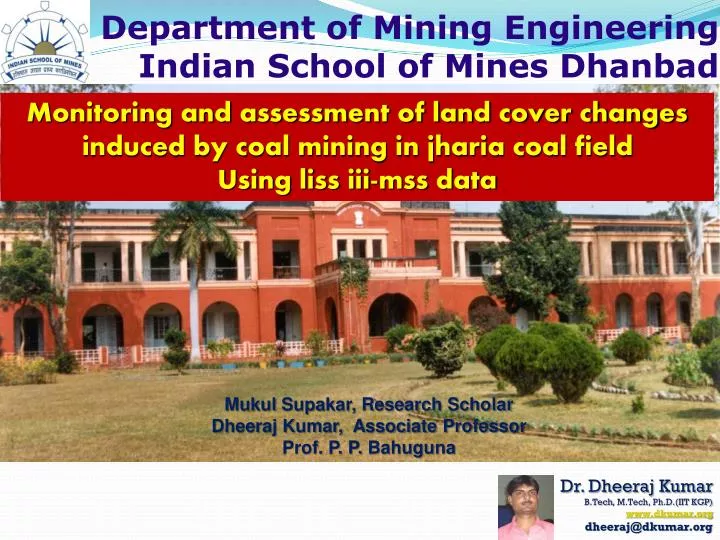 department of mining engineering indian school of mines dhanbad