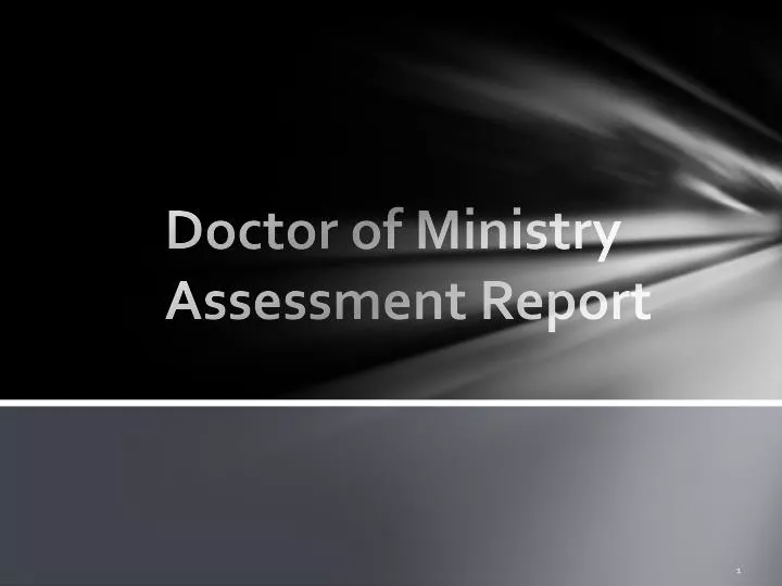 doctor of ministry assessment report