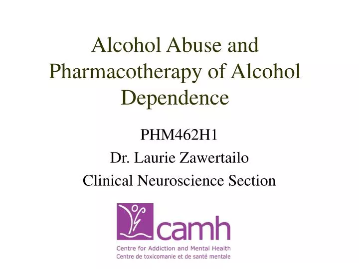 alcohol abuse and pharmacotherapy of alcohol dependence