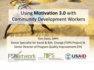 Using Motivation 3.0 with Community Development Workers