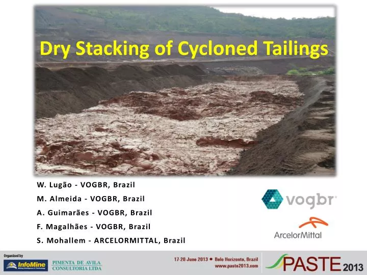 dry stacking of cycloned tailings