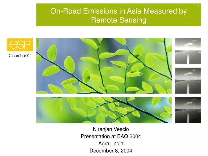 on road emissions in asia measured by remote sensing