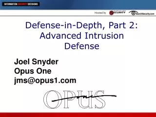 Defense-in-Depth, Part 2: Advanced Intrusion Defense