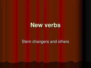 new verbs