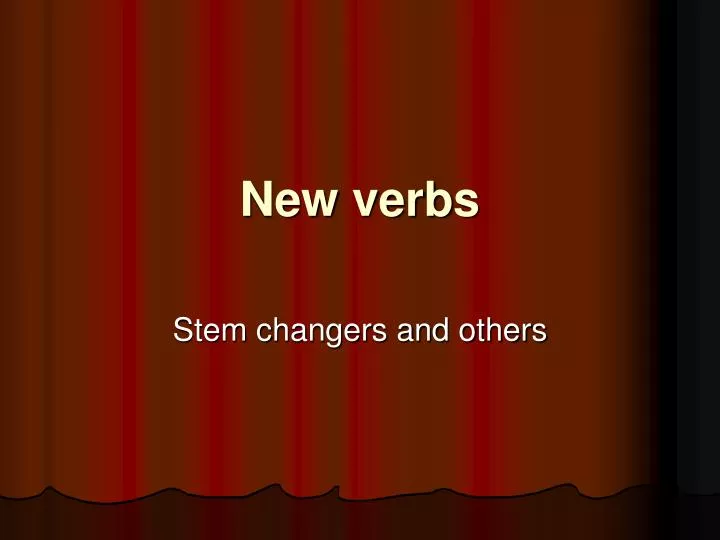 new verbs