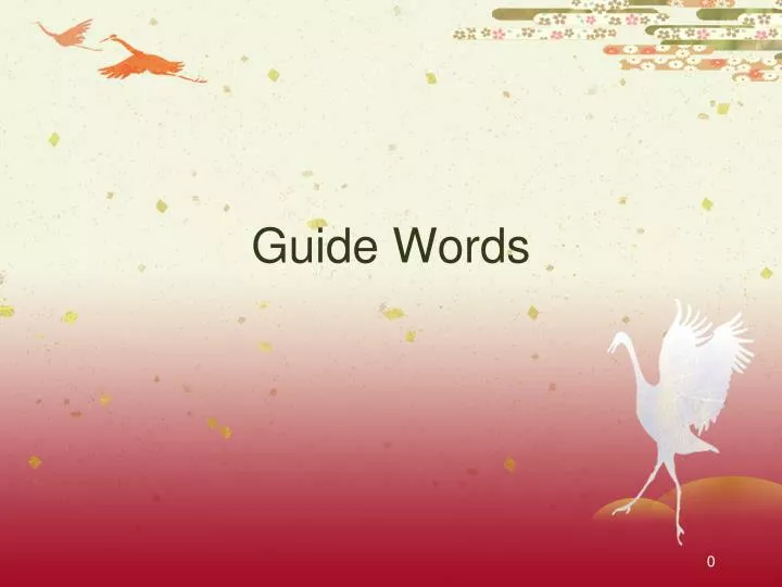 guide words