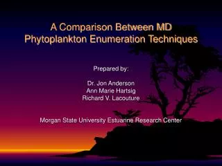 A Comparison Between MD Phytoplankton Enumeration Techniques