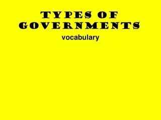 types of governments