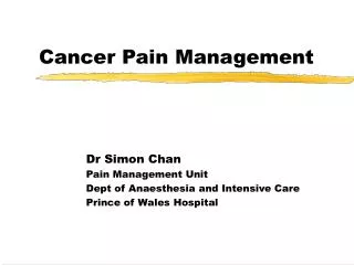 Cancer Pain Management