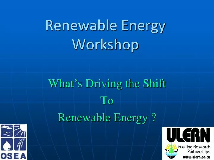 renewable energy workshop