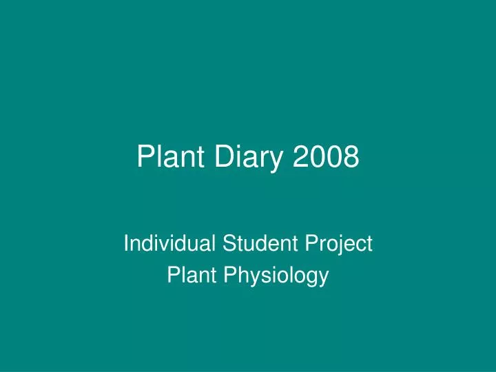 plant diary 2008