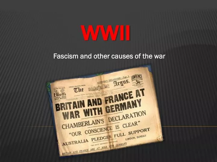 fascism and other causes of the war