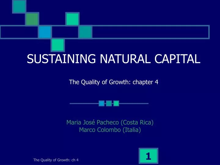 sustaining natural capital the quality of growth chapter 4