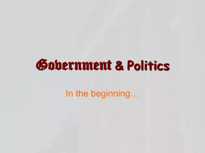 government politics