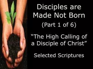 Disciples are Made Not Born