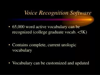 Voice Recognition Software