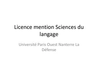 licence mention sciences du langage