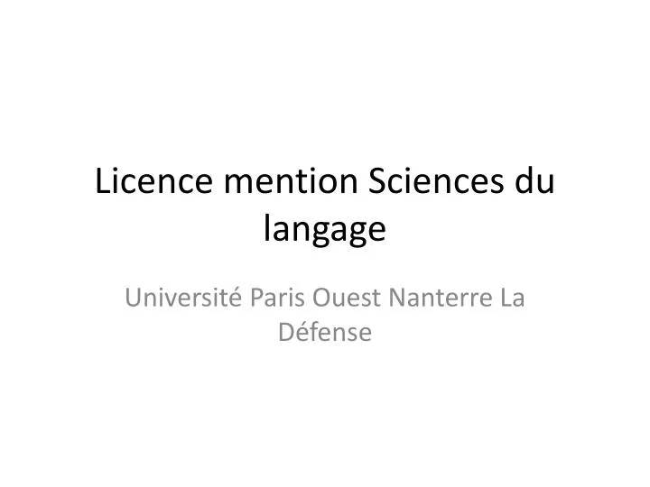 licence mention sciences du langage