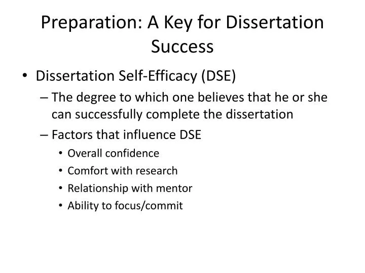 preparation a key for dissertation success