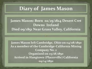Diary of James Mason