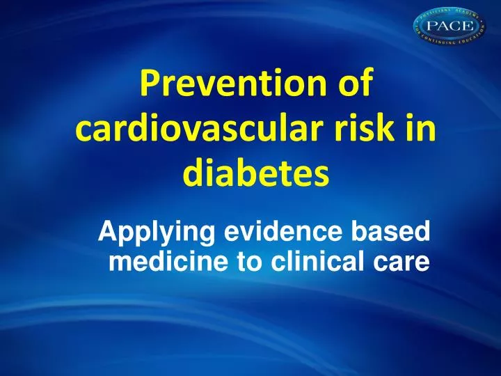 prevention of cardiovascular risk in diabetes