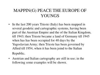 MAPPIN(G) PEACE THE EUROPE OF YOUNGS