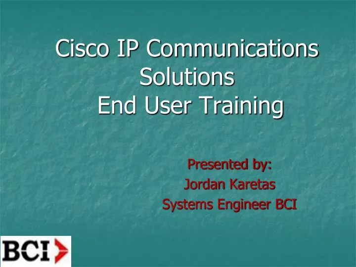 cisco ip communications solutions end user training
