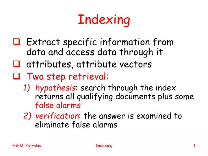 indexing
