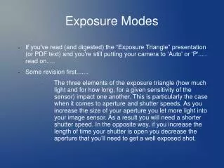 Exposure Modes