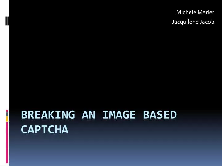 breaking an image based captcha