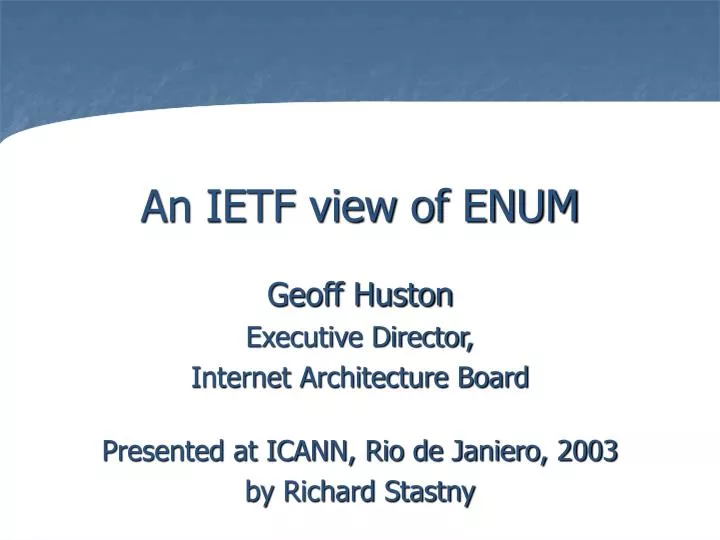 an ietf view of enum