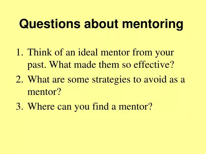 questions about mentoring