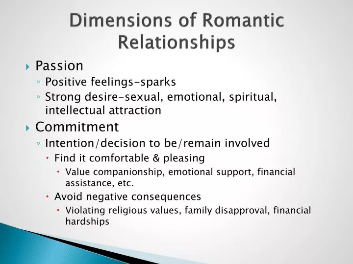 dimensions of romantic relationships
