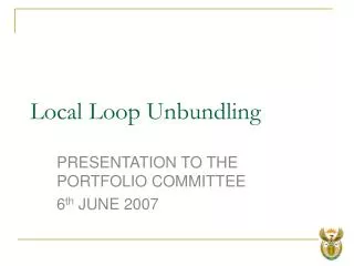 Local Loop Unbundling