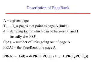 Description of PageRank