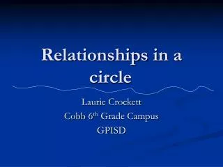 Relationships in a circle