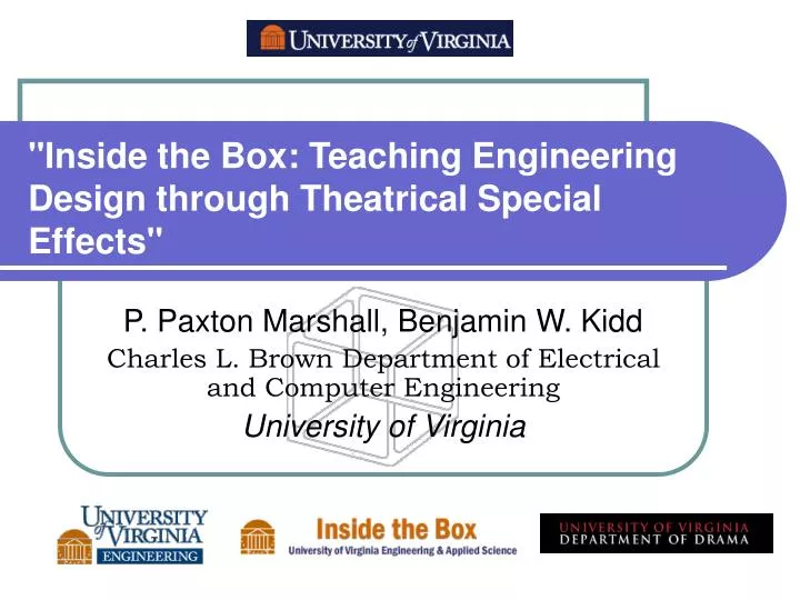 inside the box teaching engineering design through theatrical special effects