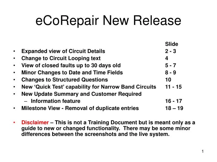 ecorepair new release