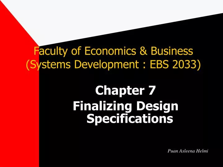 faculty of economics business systems development ebs 2033
