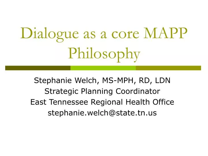 dialogue as a core mapp philosophy