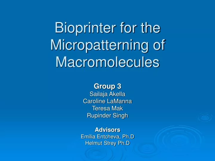 bioprinter for the micropatterning of macromolecules