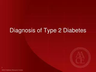 Diagnosis of Type 2 Diabetes