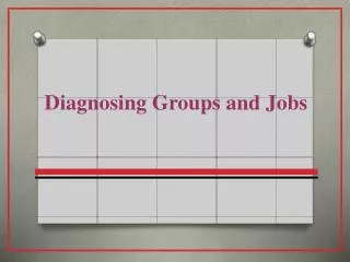 Diagnosing Groups and Jobs