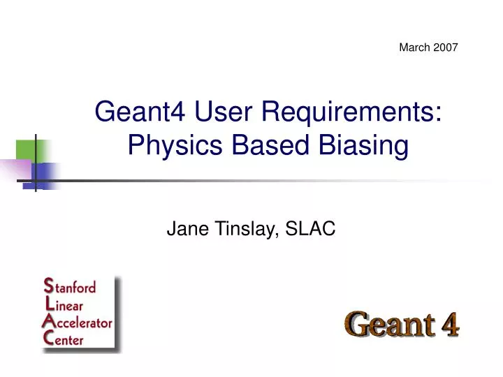 geant4 user requirements physics based biasing